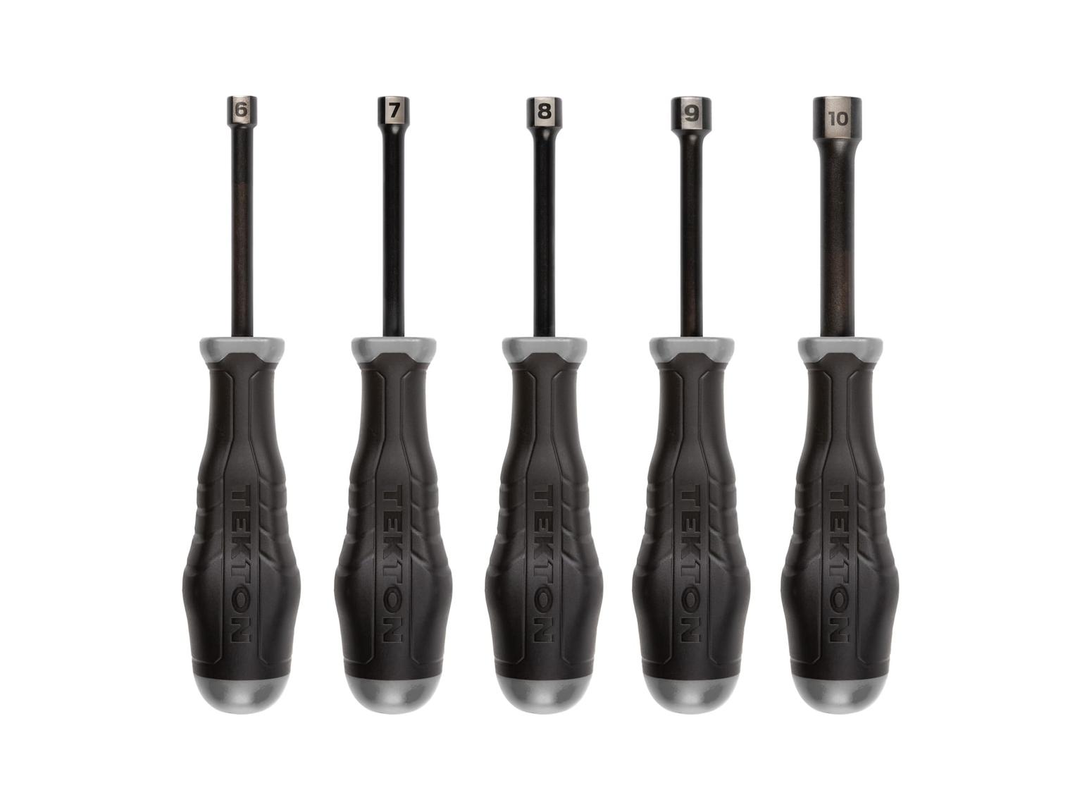 High-Torque Black Oxide Blade Nut Driver Set, 5-Piece (6-10 mm)