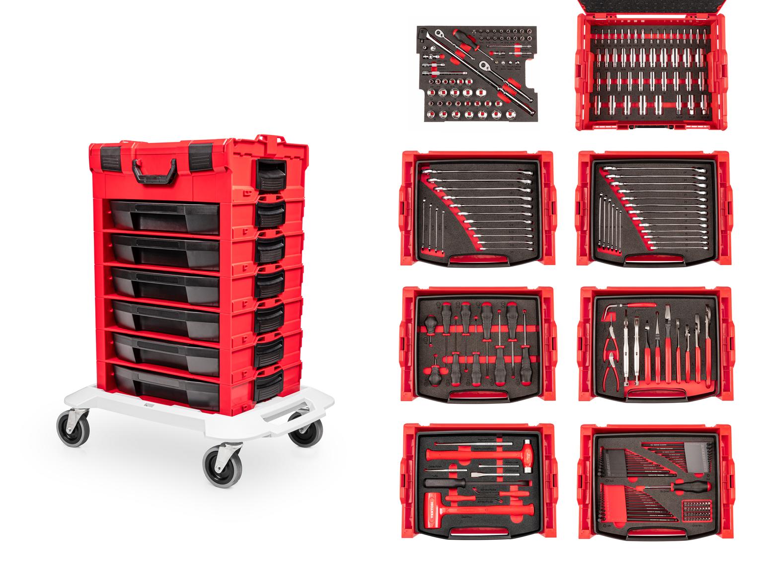 248-Piece Tool Set in Modular Stacking Tool Cart (6-Drawer)