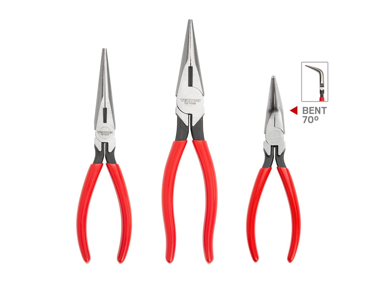 Long Nose Pliers Set, 3-Piece (7, 8, 6 in. Bent)