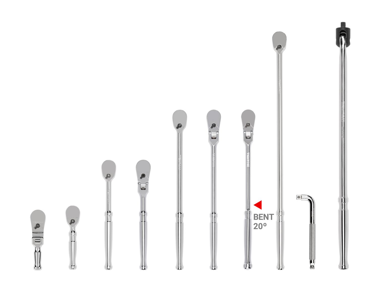 3/8 Inch Drive Ratchet, L-Handle, and Breaker Bar Set (10-Piece)
