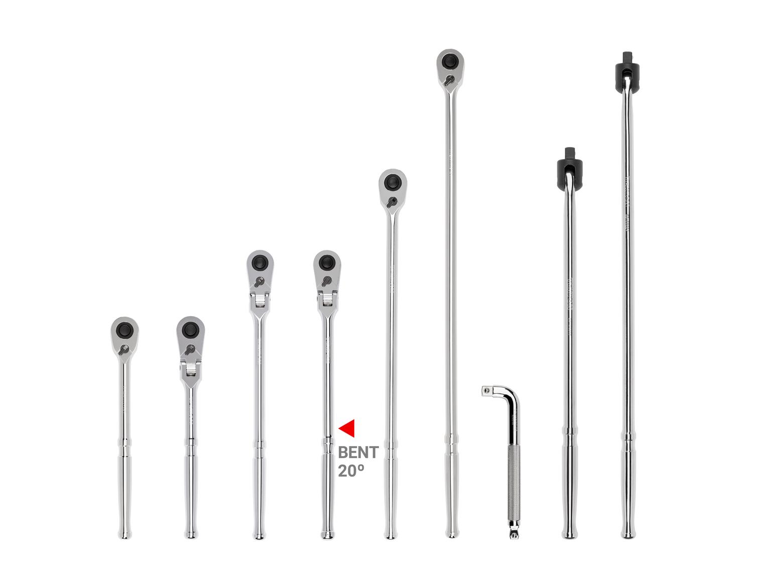 1/2 Inch Drive Quick-Release Ratchet, L-Handle, and Breaker Bar Set (9-Piece)