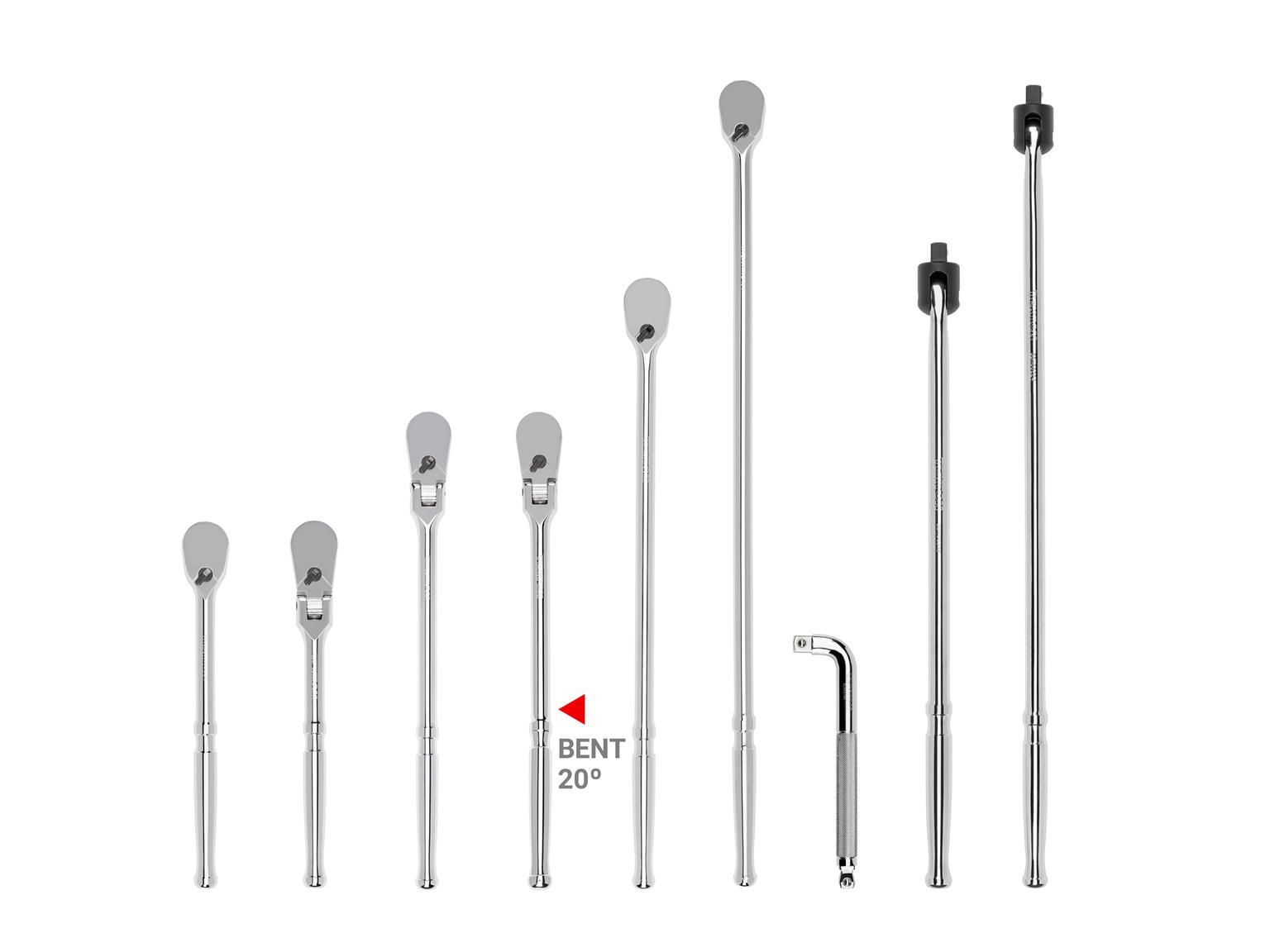 1/2 Inch Drive Ratchet, L-Handle, and Breaker Bar Set (9-Piece)