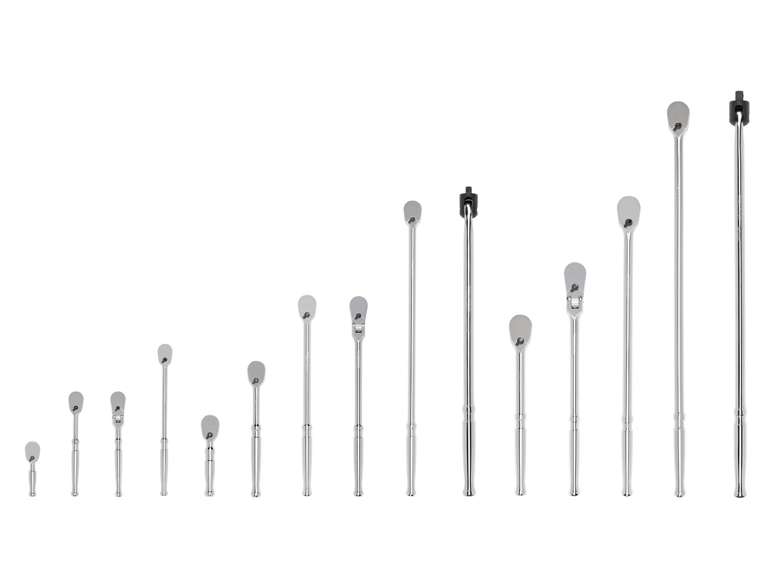 1/4, 3/8, 1/2 Inch Drive Ratchet and Breaker Bar Set (15-Piece)