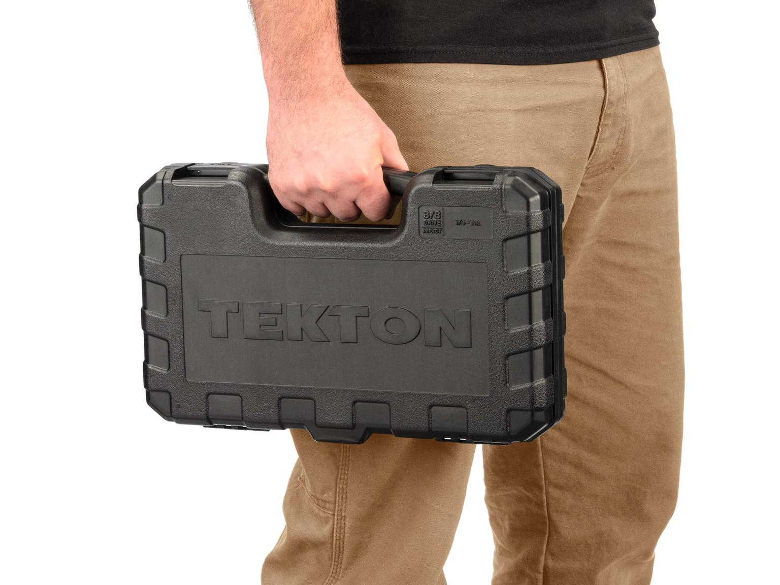 TEKTON SID91400-D 3/8 Inch Drive 6-Point Impact Socket Set, 33-Piece (1/4-1 in.)