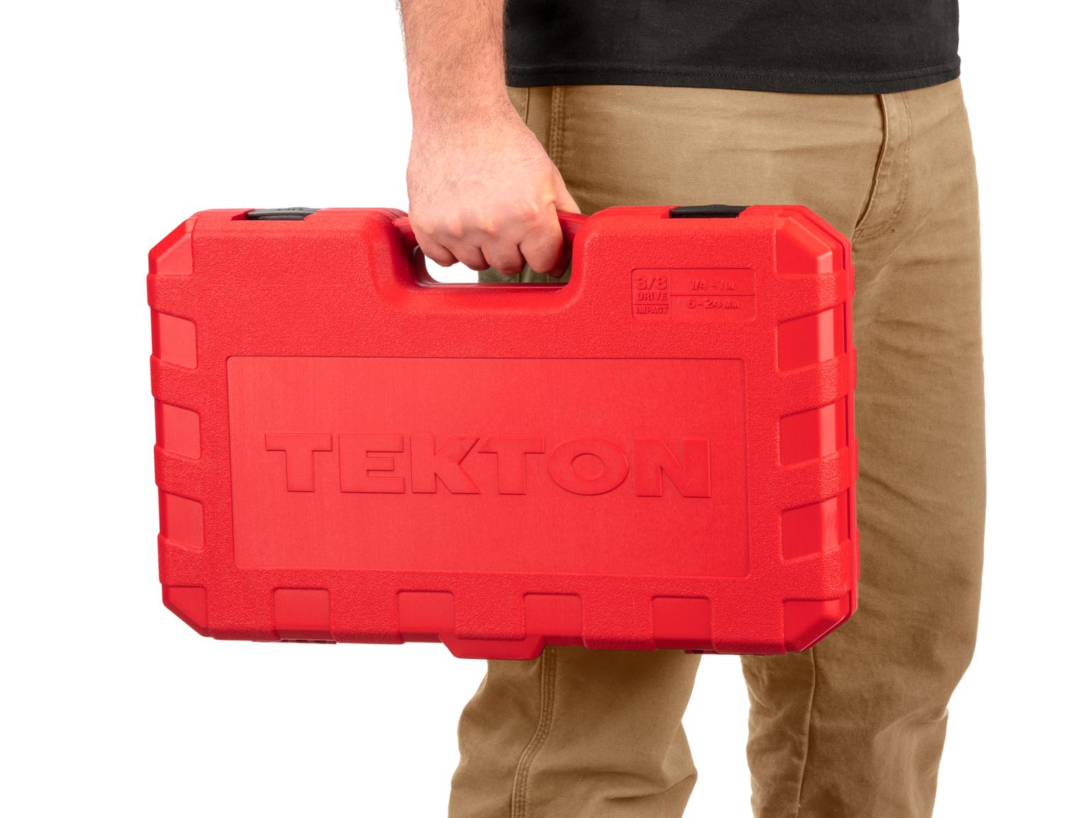 TEKTON SID91404-D 3/8 Inch Drive 6-Point Impact Socket Set, 72-Piece (1/4-1 in., 6-24 mm)