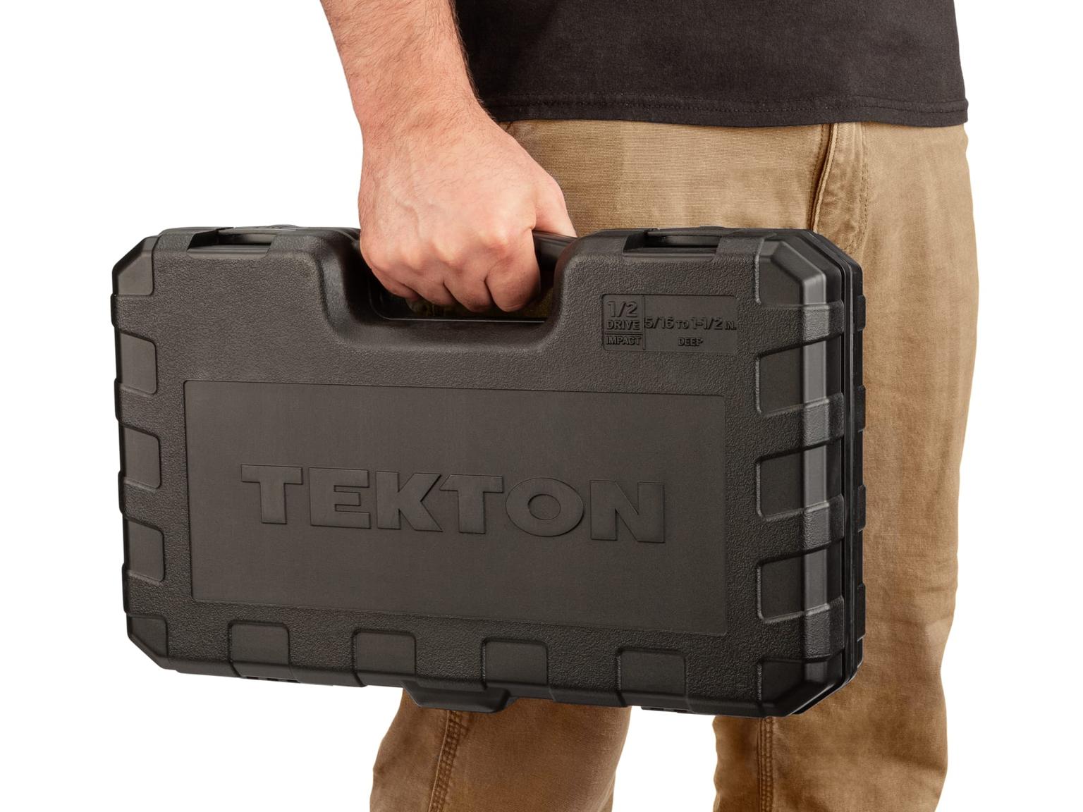 TEKTON SID92306-D 1/2 Inch Drive Deep 6-Point Impact Socket Set, 21-Piece (5/16 - 1-1/2 in.)