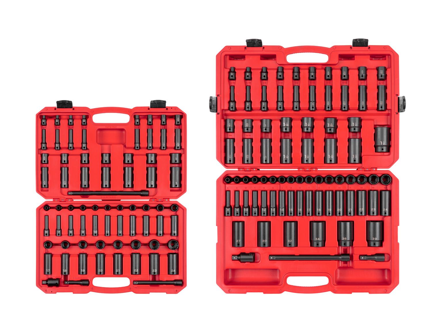 3/8, 1/2 Inch Drive 12-Point Socket Set with Cases (150-Piece)