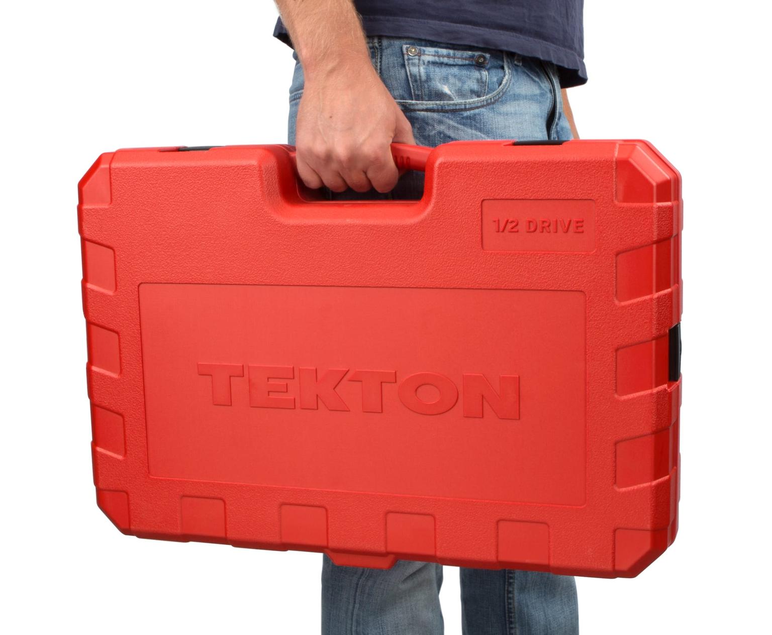 TEKTON SKT25302-D 1/2 Inch Drive 6-Point Socket and Ratchet Set, 83-Piece (3/8 - 1-5/16 in., 10-32 mm)