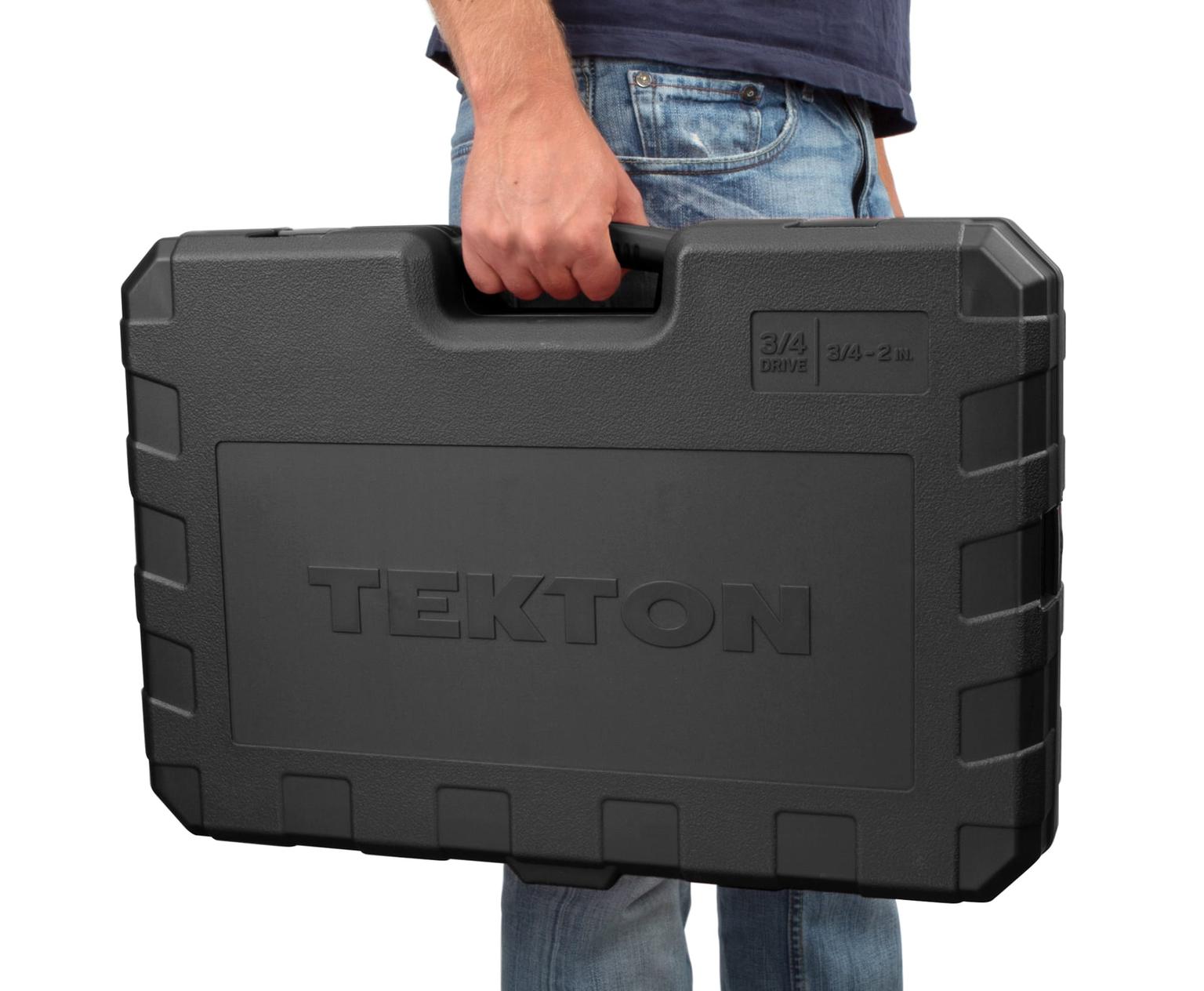 TEKTON SKT35104-T 3/4 Inch Drive 6-Point Socket and Ratchet Set, 24-Piece (3/4-2 in.)