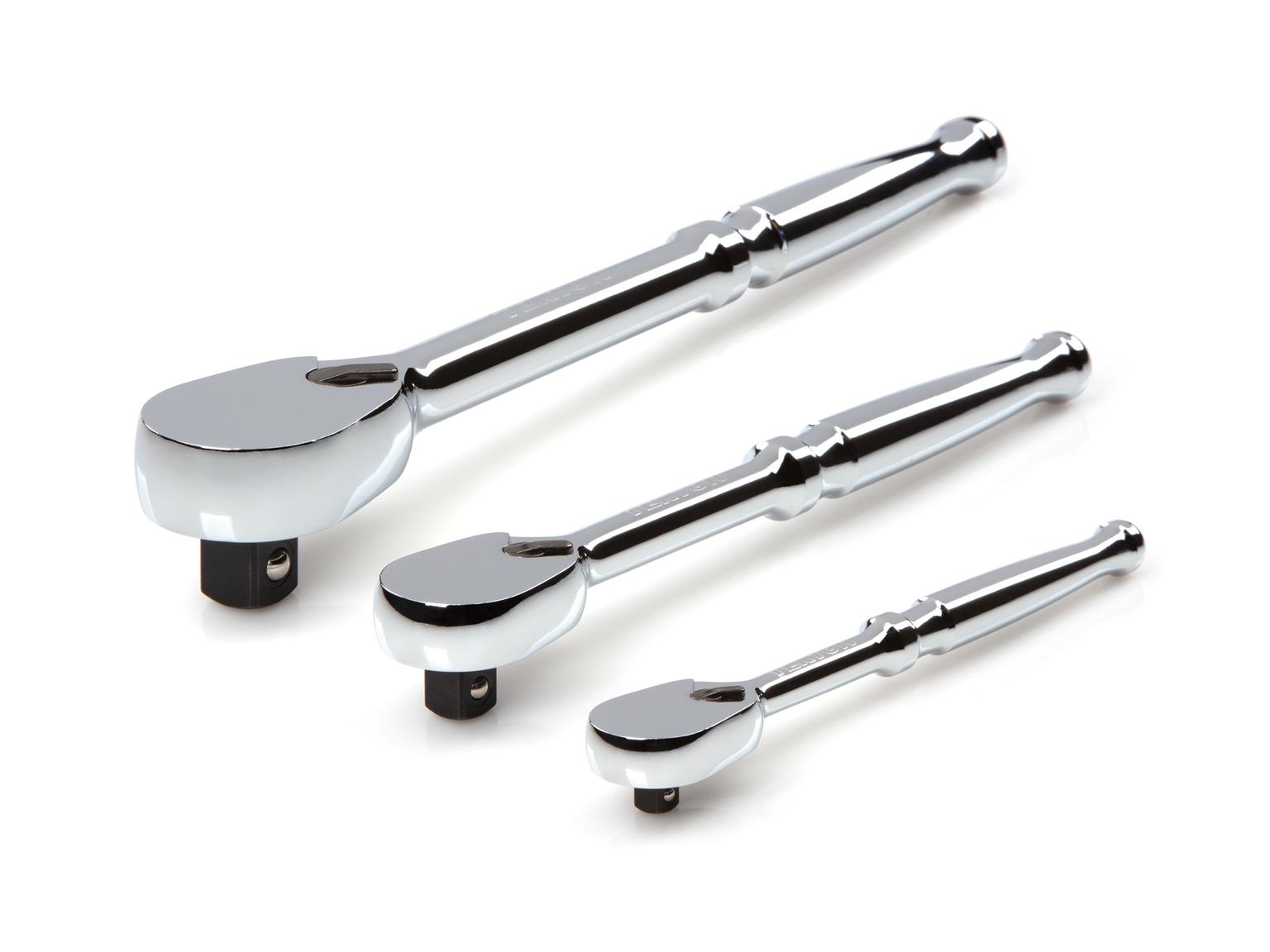 TEKTON SRH91001-T 1/4, 3/8, 1/2 Inch Drive Ratchet Set (3-Piece)