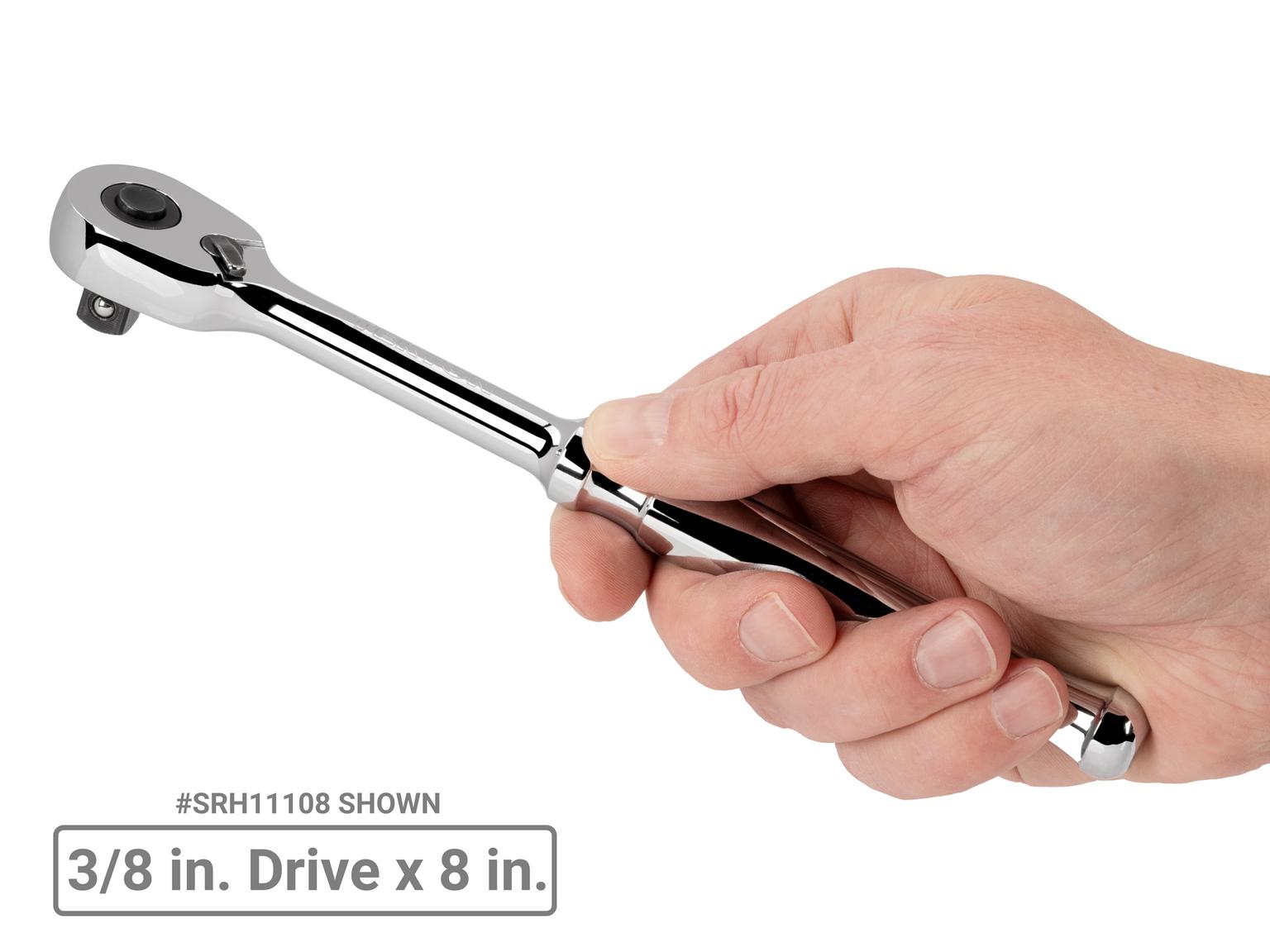 TEKTON SRH91100-T 1/4, 3/8, 1/2 Inch Drive Quick-Release Ratchet Set (3-Piece)