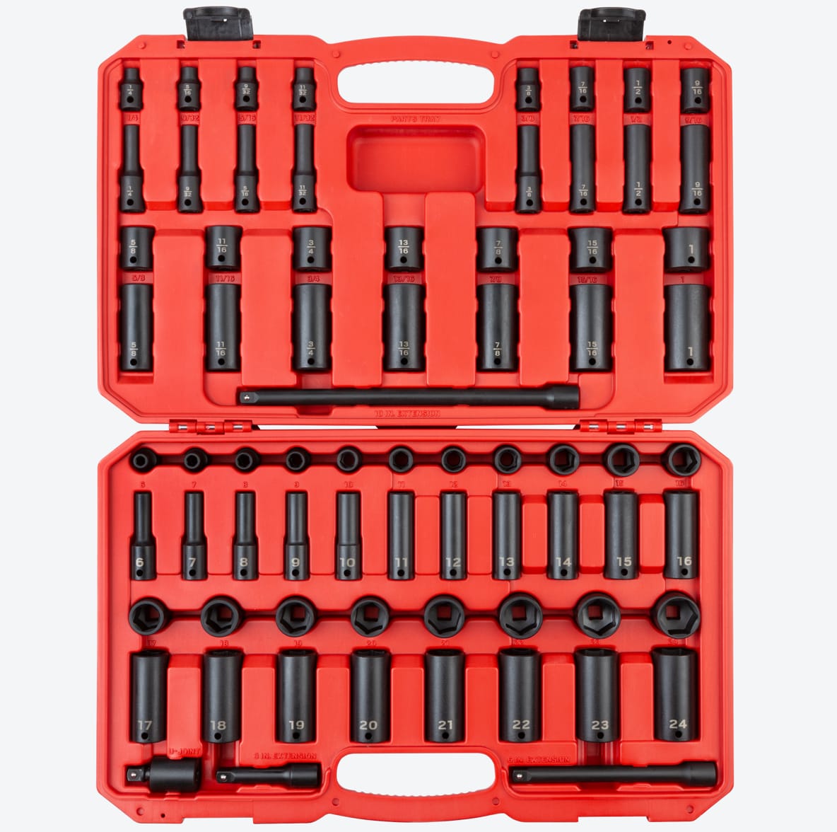 TEKTON 3/8 Inch Drive 6-Point Impact Socket Set, 72-Piece