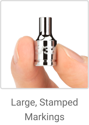 Large, stamped markings