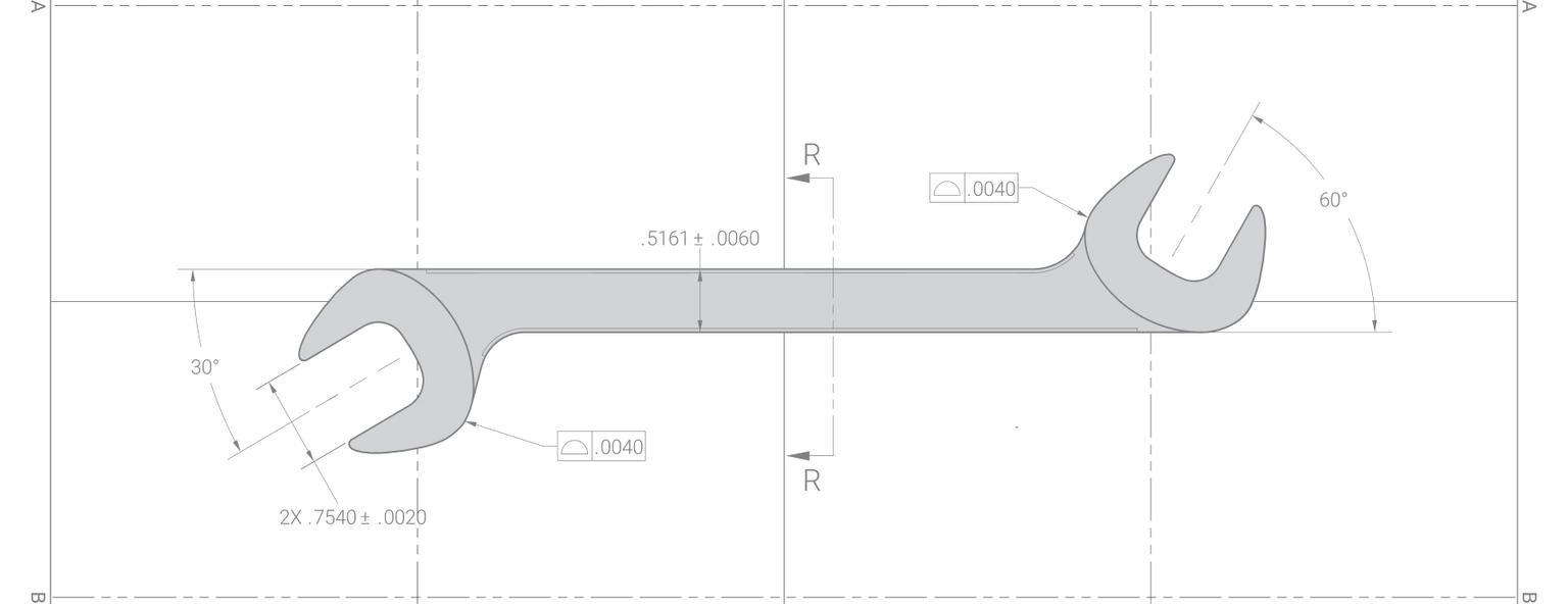 Tekton angle wrench CAD drawing