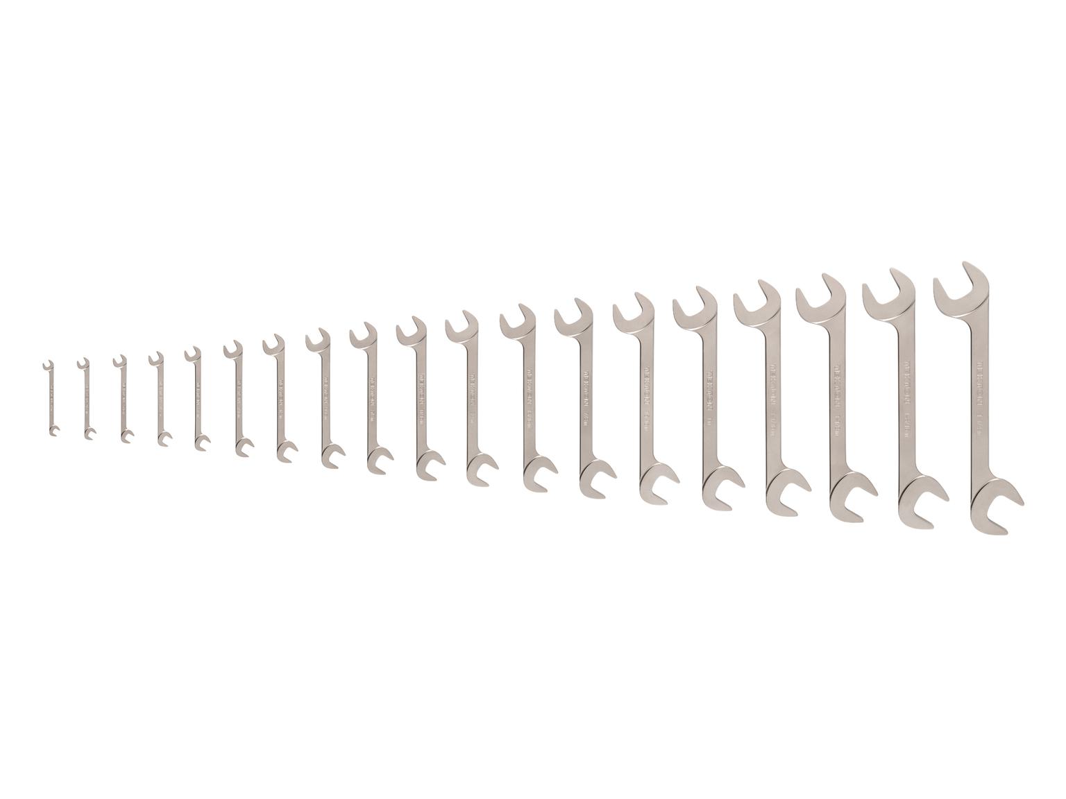 Angle Head Open End Wrench Set (19-Piece)