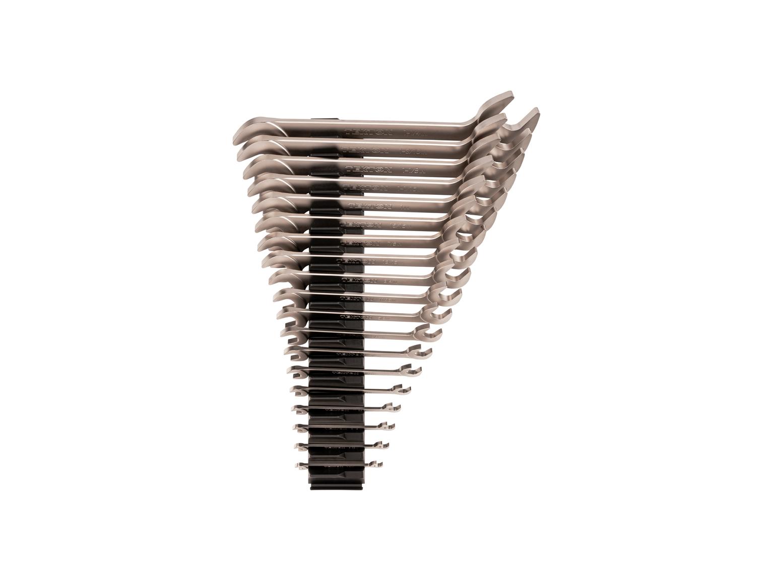 Angle Head Open End Wrench Set with Modular Organizers (19-Piece)