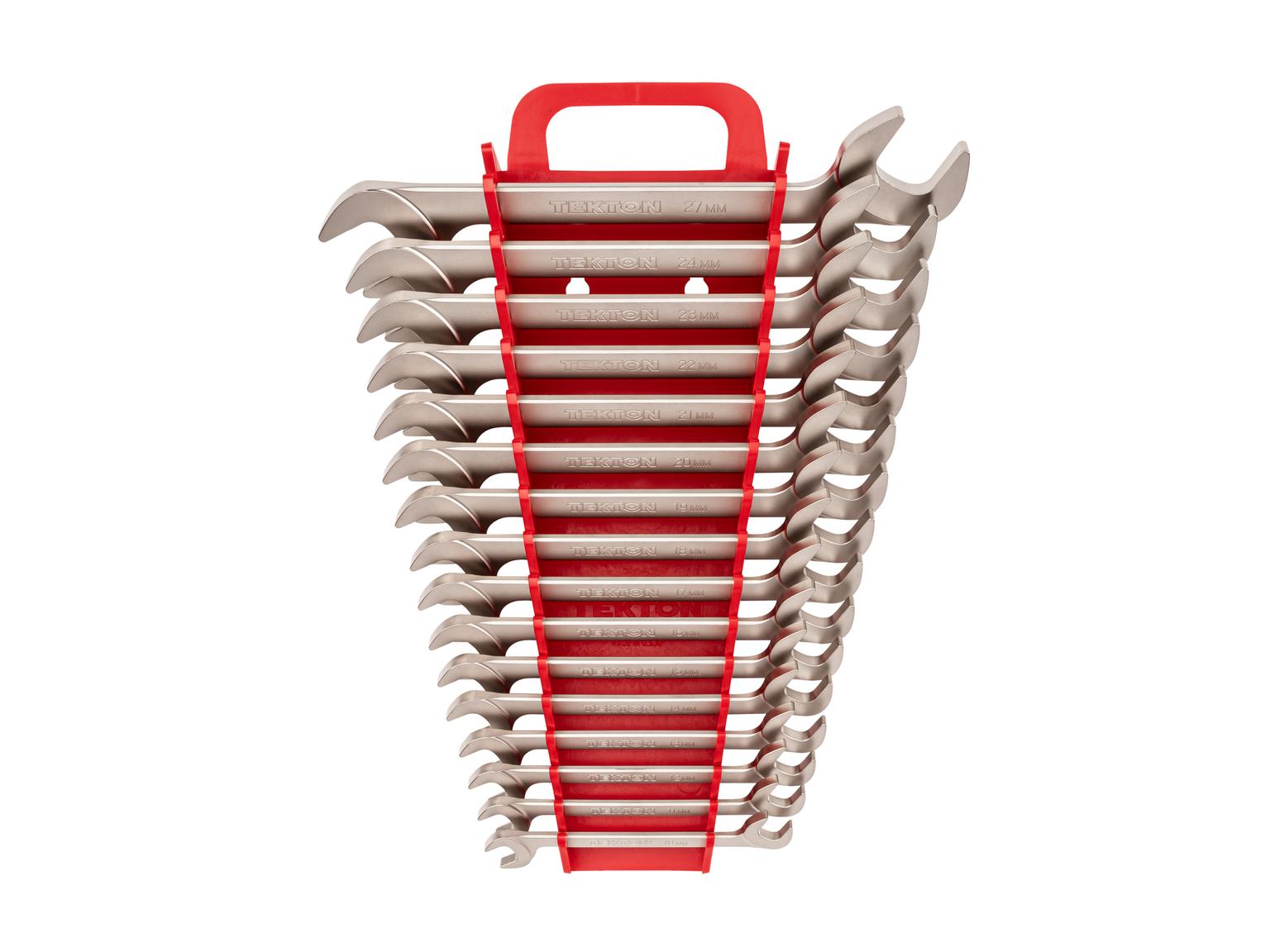 Angle Head Open End Wrench Set with Holder (16-Piece)