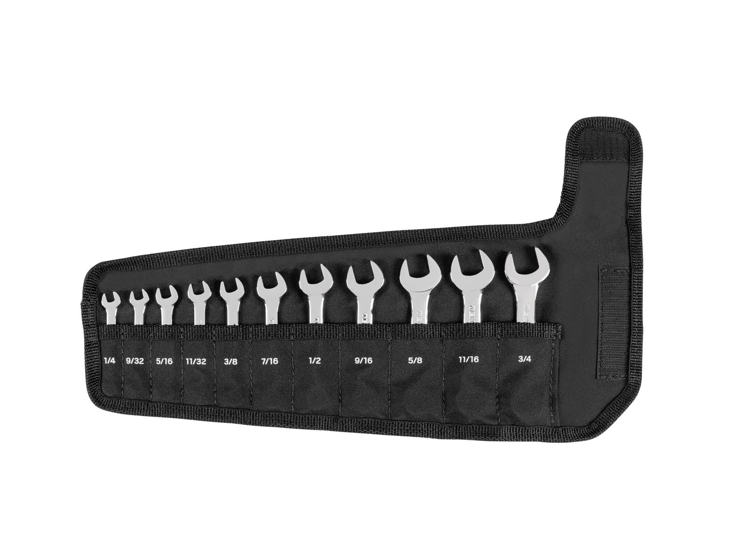 Stubby Combination Wrench Set with Pouch, 11-Piece (1/4-3/4 in.)